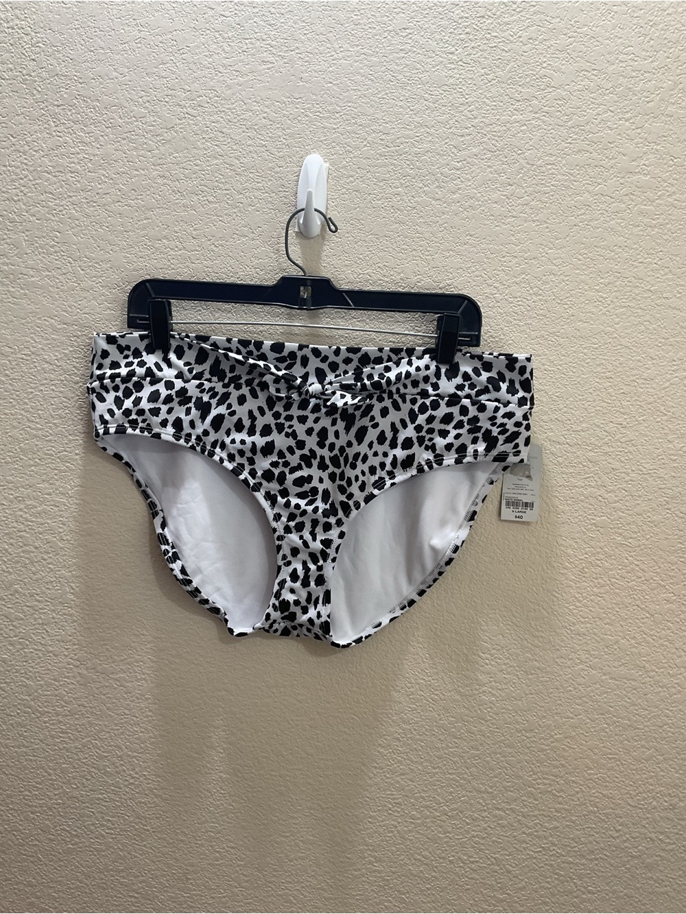 Black and White Dalmatian Print Bikini Bottoms